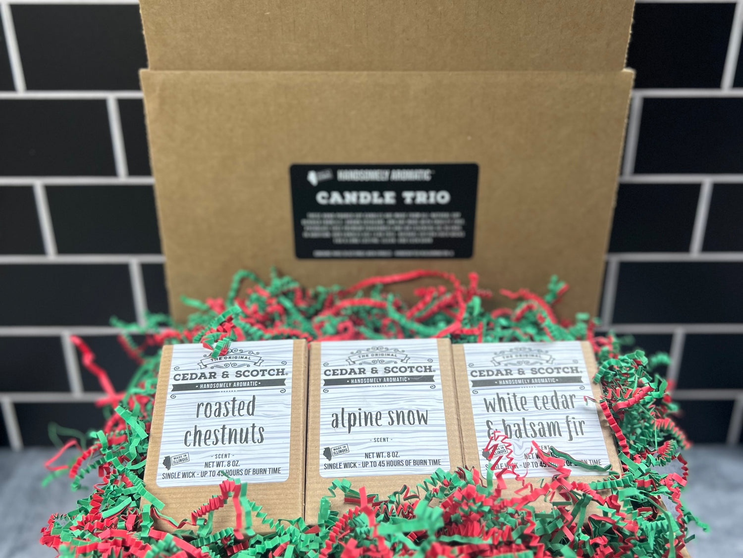 Candle Trio Gift Box (three single-wick candles)